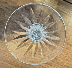 Edinburgh Crystal Olive & Cross Cut Wafer Stem Goblets – Set of 5, 4.2” Tall