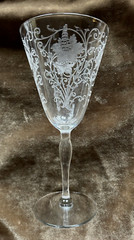 Fostoria Glass Co ~ «Woodland» Stem # 660 / Etch 264 ~ 7-3/8″ Water Goblet ~ EUC