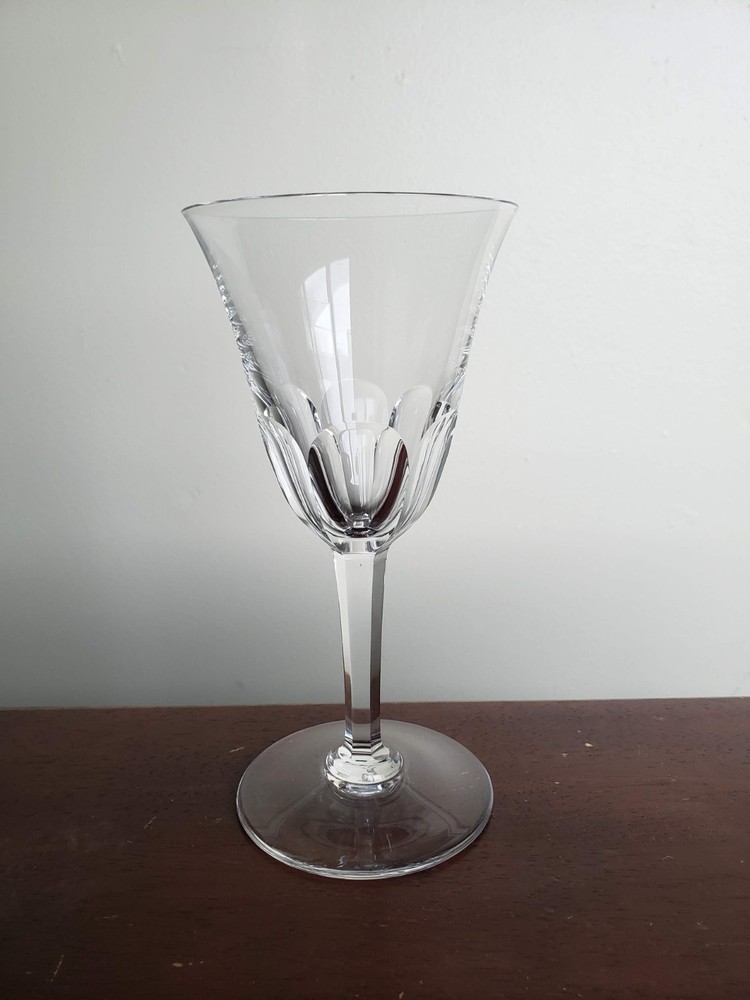Val St Lambert Harald Water/Wine Goblet 6 3/4″ Heavly Lead Cut Crystal Sign. VSL