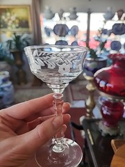 6 Libbey Rock Sharpe Crystal Halifax Liquor Cocktail Stem Glasses