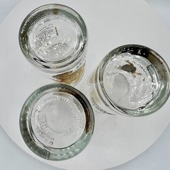 Anchor Hocking PISCES SCORPIO ZODIAC GLASS Black and Gold 22k GOLD LOT OF 3