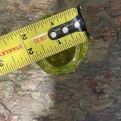 Mosser Opalescent Vaseline Glass Shot Glass/ Toothpick Holder Uranium Glass