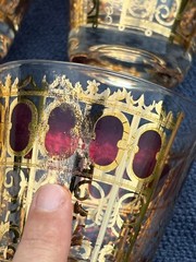 VINTAGE 22 KARAT GOLD 8 CULVAR GLASSES Moorish design