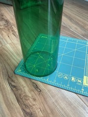 Vintage Green Glass Tumbler 6.5 Inches Tall 2.75 Inches In Diameters Opening