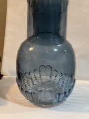 Blue Glass Bedside Carafe With Tumbler.