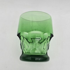 Vintage Viking Green Georgian Tumbler Glass Honeycomb 6 ounce 3.5″