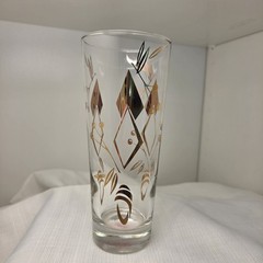 Pristine Vintage MCM Atomic Geometric Gold Highball Glasses – Set of 6 7″ Tall