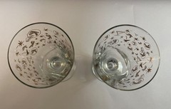 MCM Kahlúa Atomic Style Gold Tone Design Cocktail (Mudslide) Glasses (2)