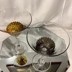 Shiraleah Elegant Gold Platinum 7.5” Martini Glass – Set of 2