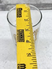 Vtg MCM Leo Zodiac Glass Heavy Gold Tom Collins Barware Anchor Hocking Glass