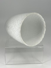 White swirl Blown-glass CUP Vase Speckled White Design Tumbler Glass Small 4.5″H