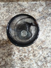 Kosta Boda Glass MINE UHV Ulrica Hydman Vallien Tumbler Black / Purple Swirl
