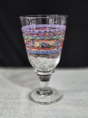 SANGO SWEET SHOPPE WINE WATER GLASSES SUE ZIPKIN WHIMSICAL PATTERN SET OF 2