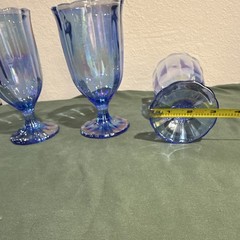 The Pioneer Woman Blue Iridescent Glass Goblets Set of 3 7 in H