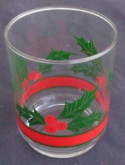 Libbey® Holly & Berries Holiday Glass Tumbler – 14oz – VGC – FESTIVE & COLORFUL