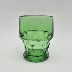 Vintage Viking Green Georgian Tumbler Glass Honeycomb 6 ounce 3.5″
