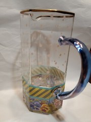 Makenzie-Childs Aurora NY Garland Polka Dot Glass Picther W/ 2 Tumblers