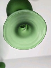 Green Frosted Wine Glasses, Mouth Blown Twisted Stem 7-inch Tall Glass, Set Of 2