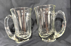 Indiana Glass Tiara French Horn Hunter Powder Stein Beer Mug (Set of 2)