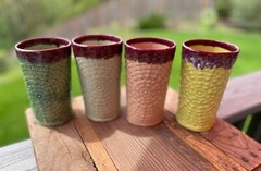Pottery Tumblers – Set of 4 – Handbuilt in small Washington State Studio