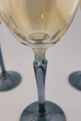 4 Colony Champagne Flute Czechoslovakia Pink/Peach Yellow Ombré Green Stem