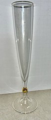 MILLER ROGASKA Remembrance Crystal Champagne Flute 24K Gold Trim