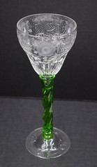 Webb Tall Finely Engraved Cut Glass Wine Stem, 10 Inches