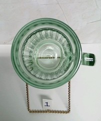 6 Vtg Anchor Hocking Green Tankard Beer Mug Glasses Line Lites Ribbed