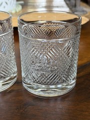 Ralph Lauren Safari Argyle Lion Crest 4-1/8” Double Old Fashion Glasses-Set of 4
