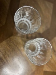 2 Vintage Arcoroc Arc France Whiskey Low Ball Glasses Cut Glass Detail
