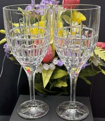 Ralph Lauren Cocktail Party Set(s) of 2 Crystal Wine/Water Goblets -9.375»-16oz