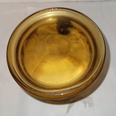 Vtg Empoli Italy GLASS AMBER SCROLL PATTERN BEER Mug Stein Candy Apothecary Jar