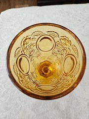 L G Wright Glass Amber Mirrors and Roses Goblet