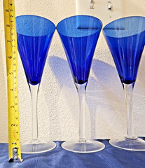 Crate & Barrel Krosno Blue Rhapsody Tulip Champagne Cocktail Glasses Set of 4