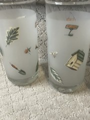 Set Of 4 Pfaltzgraff Naturewood Frosted Drinking Glasses/Tumblers. 3″W x 6¼»H.