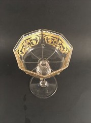 Antique Venetian Gold Gilt & Enameled Coupe Glasses by Salviati of Murano Italy