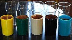 MCM Set 5 KraftWare MULTICOLOR ThermaKool INSULATED TUMBLER GLASS Henry & Miller