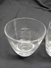 MCM Vintage Set Of 2 Atomic Star Burst Double Old Fashion Glasses