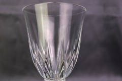 Cristal D’arques CASTEL Water Goblet (s) Wine Glass Vertical Cuts Ribbed Stem