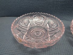 Imperial Glass Co. Mogul Variant Pink Set of 2 Small Fruit Bowls 4 5/8″ x 1 3/4″