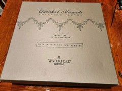 Waterford 2000 CHERISHED MOMENTS PLATINUM RIM CHAMPAGNE TOASTING FLUTES PAIR Box