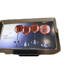 Retired!!! IOB Mikasa Crystal Cheers Ruby Ballon Goblets-Set of 4 24.5 fl oz