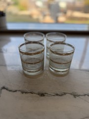 4 Culver Icicle Old Fashioned Glasses Rocks Lowball 22K Gold 4-1/8” tall