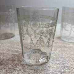 Antique Heisey Adam 3335 Etch 168 Blown Glass 8oz Tumbler Set of 6 1924-1930