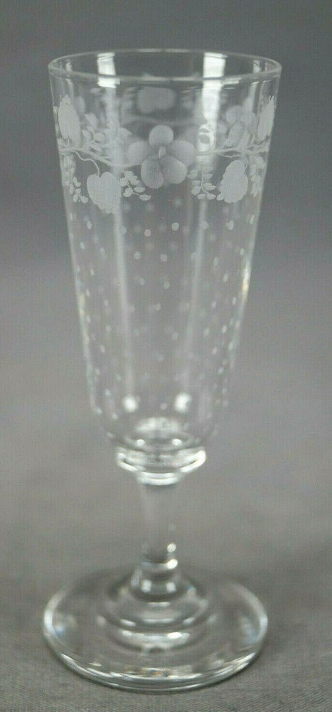 Set of 10 St Louis Saint Louis Engraved Floral & Dots Cordial Glasses Circa 1890