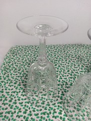 Vintage Set Of 4 Victoria Cut Knob Stem Wine Glasses 6.7/8″