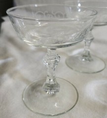 4 Pcs Vintage Acid Etched French Goblet SMALL CHAMPAGNE Glasses Cir 30-40’s 523
