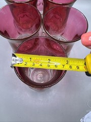 Set of 6 Vintage Tiffin Kings Crown Ruby Flashed Iced Tea Tumblers 5.25” MCM