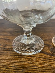 Pair of Vintage Libbey Chivalry Hexagon Shaped Wine Glasses Water Goblets