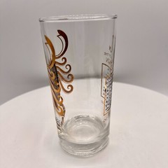 Anchor Hocking PISCES SCORPIO ZODIAC GLASS Black and Gold 22k GOLD LOT OF 3